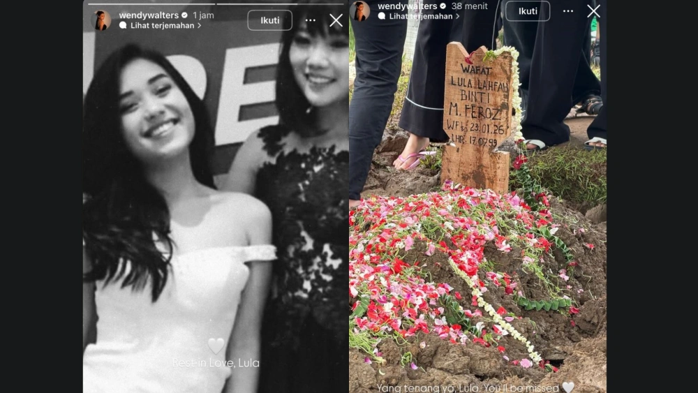 Ucapan duka Wendy Walters untuk sahabatnya Lula Lahfah. [Instagram]
