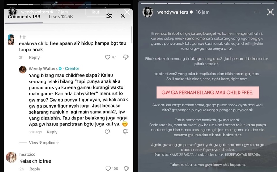 Repons Wendy Walters Saat Disinggung Masa Lalu Dengan Reza Arap [Instagram]