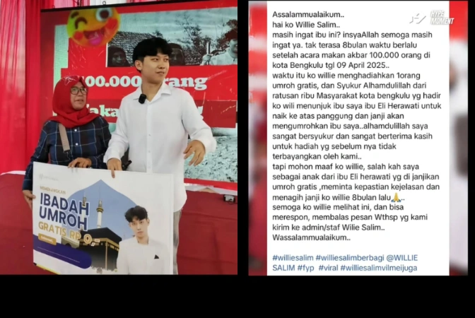Willie Salim Ditagih Berangkatkan Umrah Ibu Di Bengkulu [Sumber: Instagram]