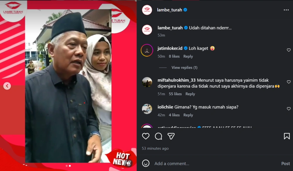 Yai Mim Ditahan Di Polresta Malang [Sumber: Instagram]