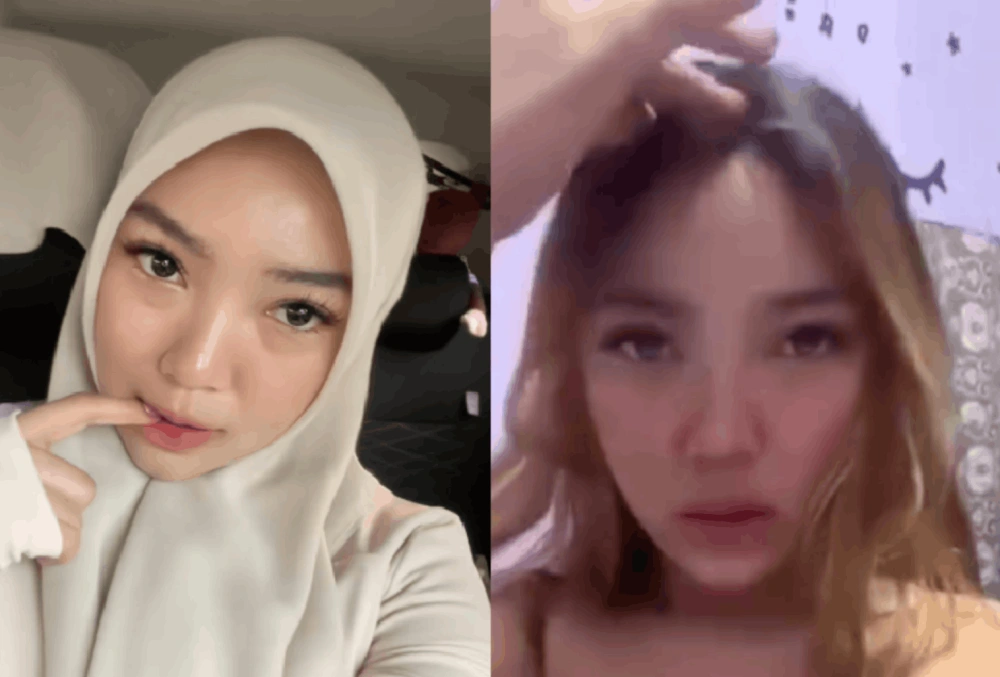 Sosok perempuan dalam video viral (kanan) disebut mirip dengan TikToker Yaya Rasyid (kiri). [TikTok]