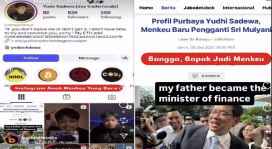 Yudo Sadewa Diduga Anak Menkeu Purbaya Sebut Sri Mulyani Agen CIA yang Nyamar, Kini Akunnya Raib!