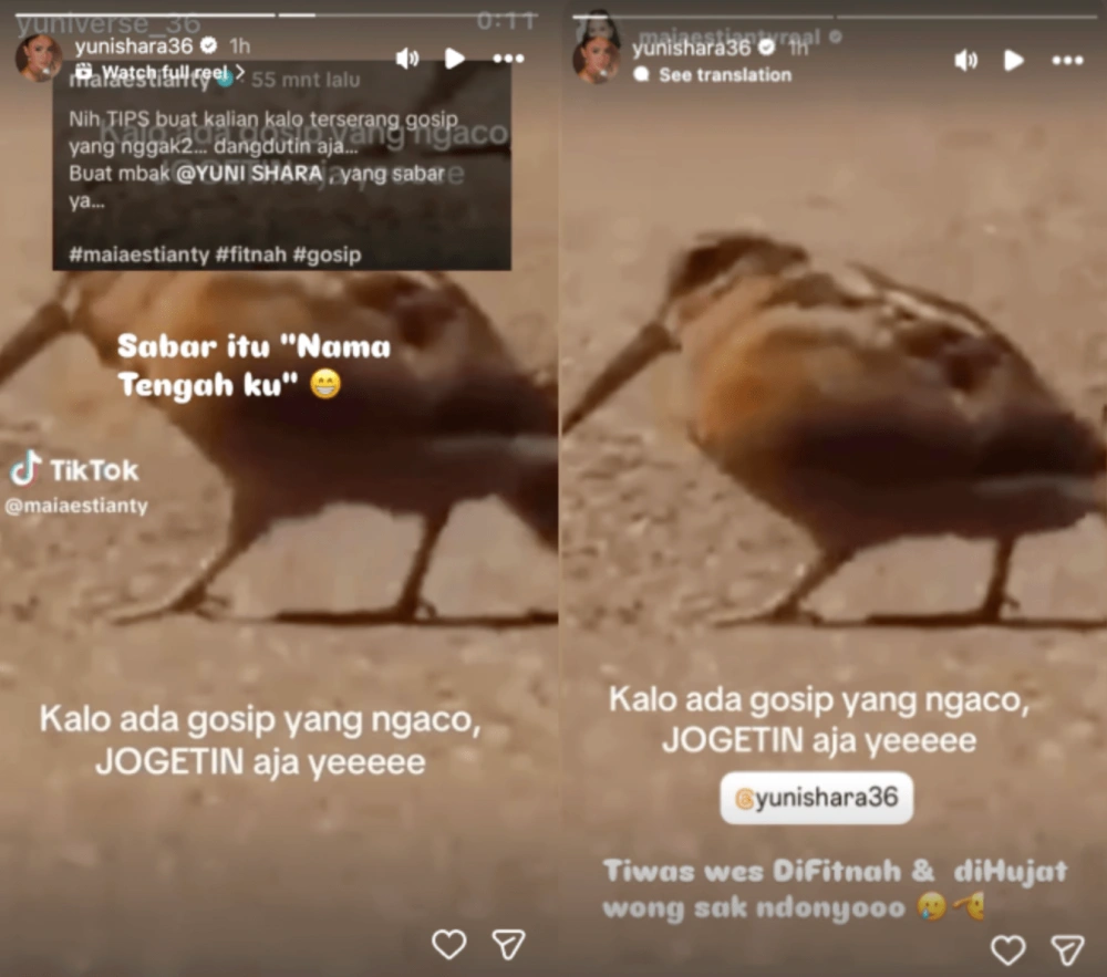 Yuni Shara me-repost IG Story Maia Estianty. [Instagram]