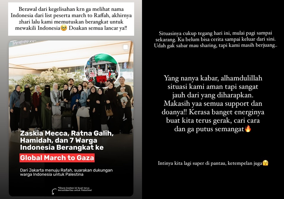 Zaskia Adya Mecca Update Aksi March to Gaza [Instagram]