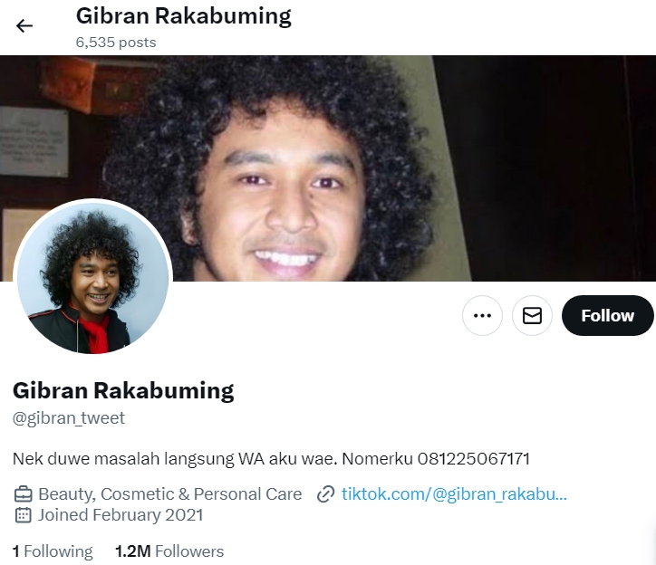 Gibran Pakai Foto Giring di Medsos [Instagram]