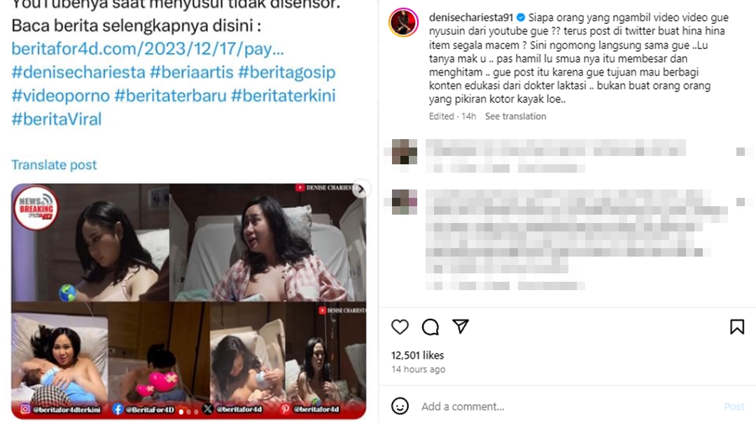 Konten Menyusui Denise Chariesta [Instagram]