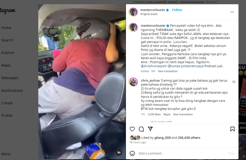 Unggahan Deddy Corbuzier [Instagram]