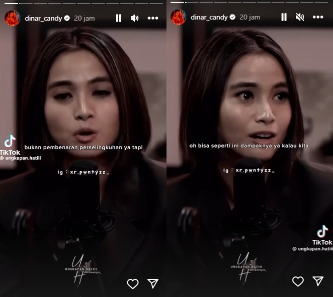 Dinar Candy Singgung Perselingkuhan [Instagram Story]