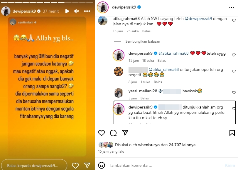Komentar Dewi Perssik Saipul Jamil Negatif Narkoba [Instagram]
