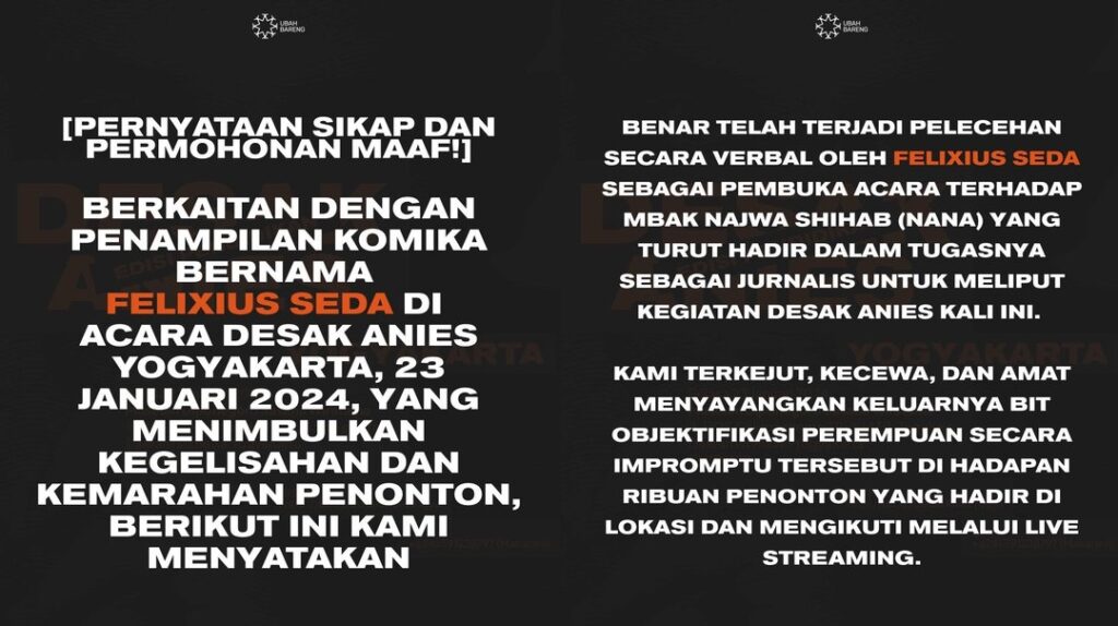 Penyelenggara Desak Anies Rilis Permohonan Maaf ke Najwa Shihab [x.com]