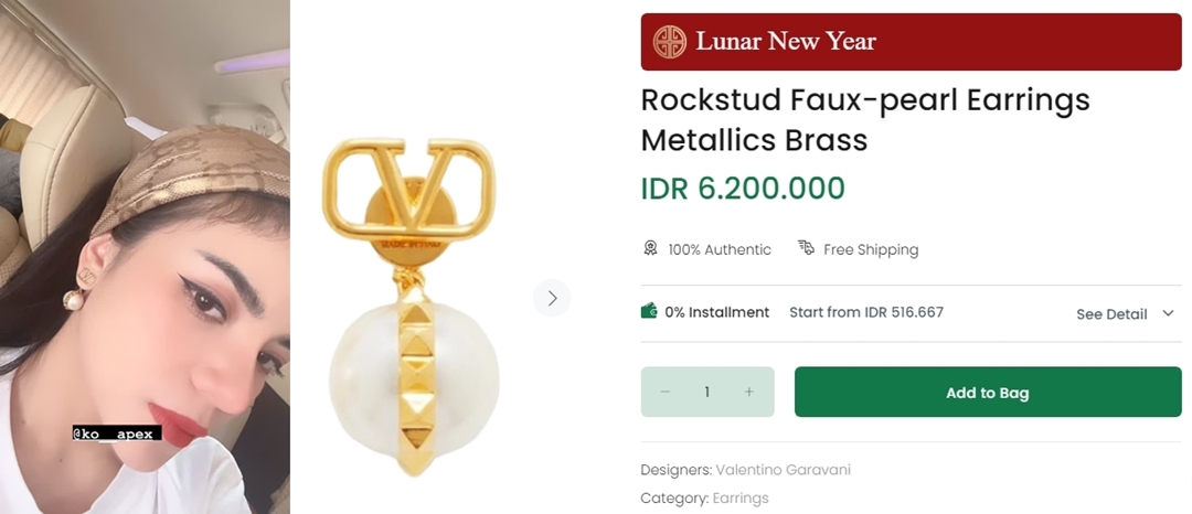 Dinar Candy Pamer Anting Hadiah dari Ko Apex [Instagram/voila.id]