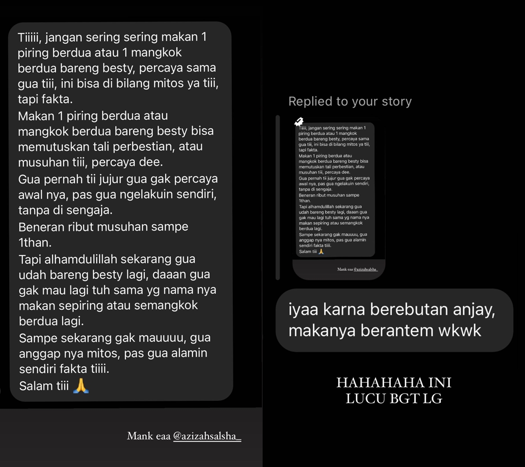 Fuji dan Azizah Salsha Diperingatkan Gara-gara Makan Seipiring Berdua [Instagram Story]