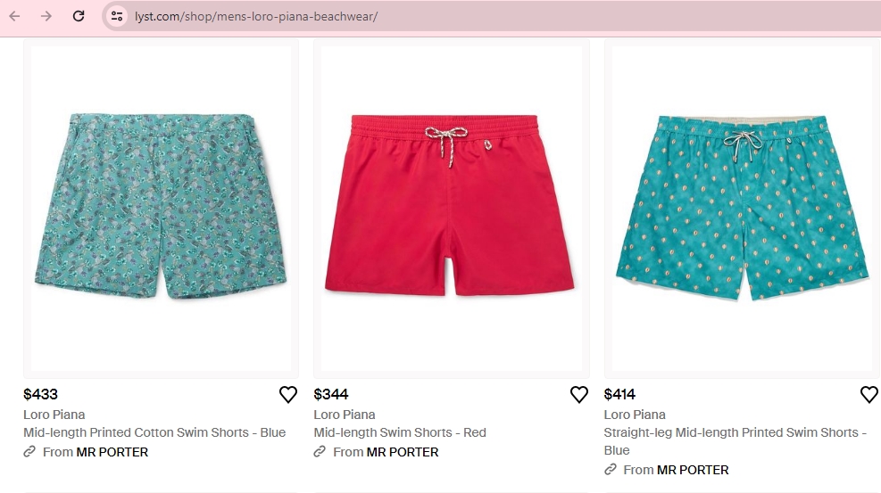 Harga Celana Pantai Indra Priawan Suami Nikita Willy [lyst.com]