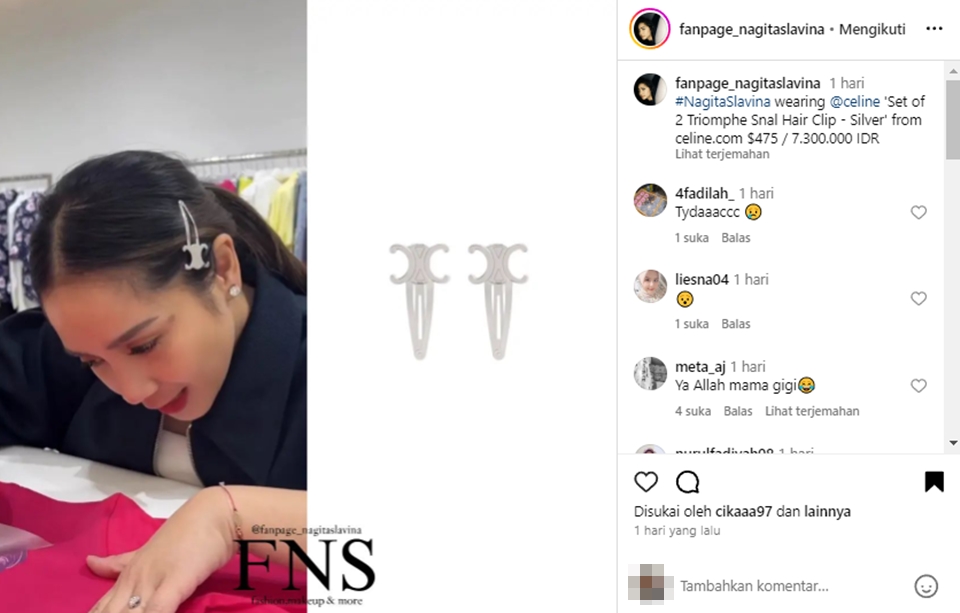 Jepit Rambut Nagita Slavina [Instagram]