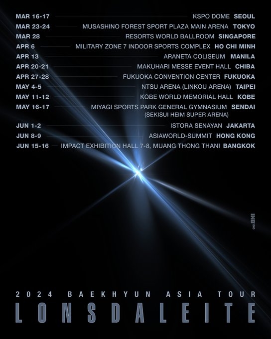 Baekhyun Gelar Asia Tour 2024 "Lonsdaleite" [x.com]