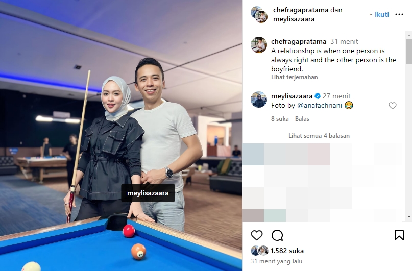 Pacar Baru Selebgram Meylisa Zaara [Instagram]