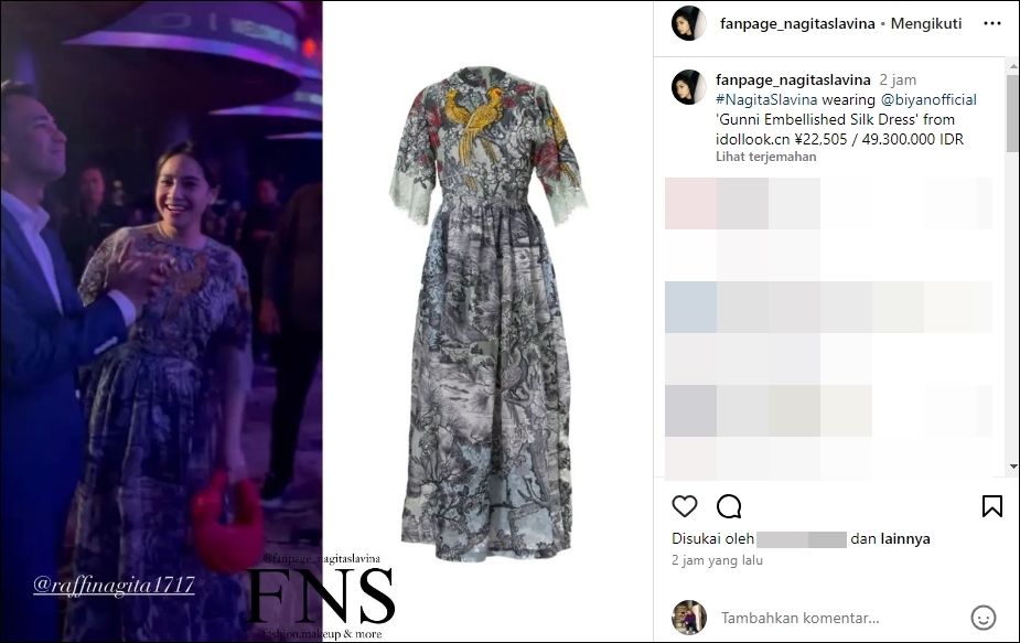 Harga Gaun Nagita Slavina [Instagram]