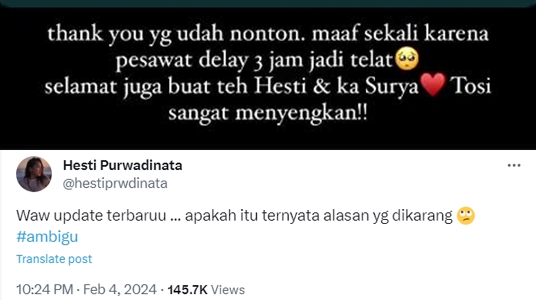 Instagram Story Aaliyah Massaid dan Cuitan Hesti Purwadinata [Instagram/x.com]