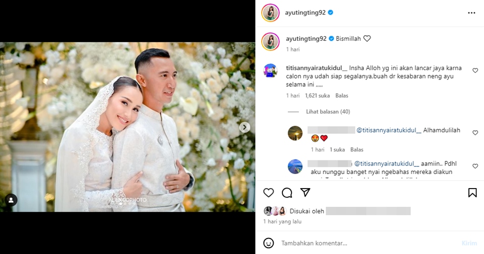 Ramalan Ayu Ting Ting dan Muhammad Fardhana [Instagram]