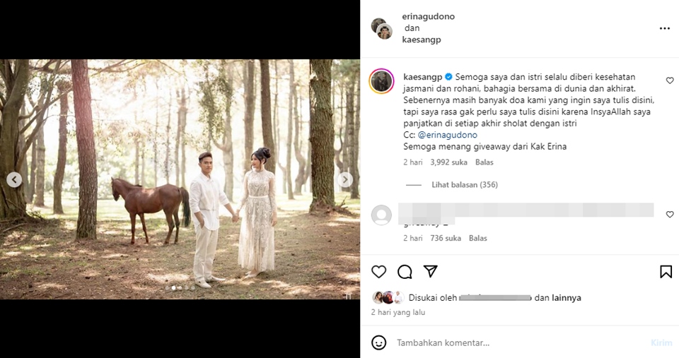 Kaesang Ikut Giveaway Istri [Instagram]