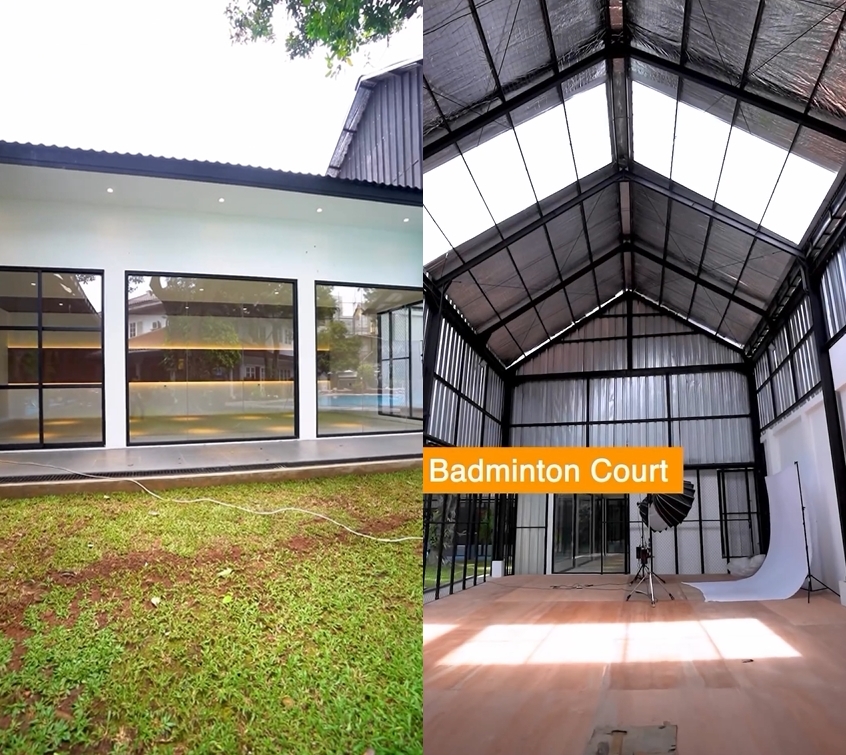 Gym Area dan Badminton Court di Garasi Raffi Ahmad