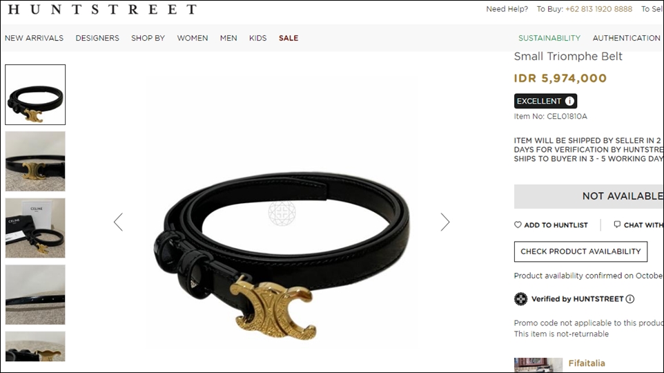 Harga CÉLINE Small Triomphe Belt Kado El Rumi untuk Maia Estianty