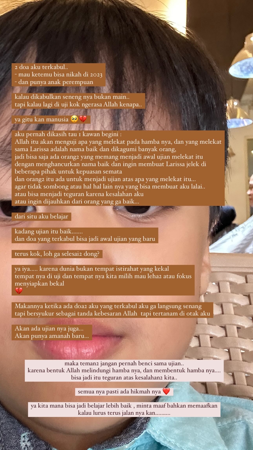 Dua Doa Larissa Chou Terkabul