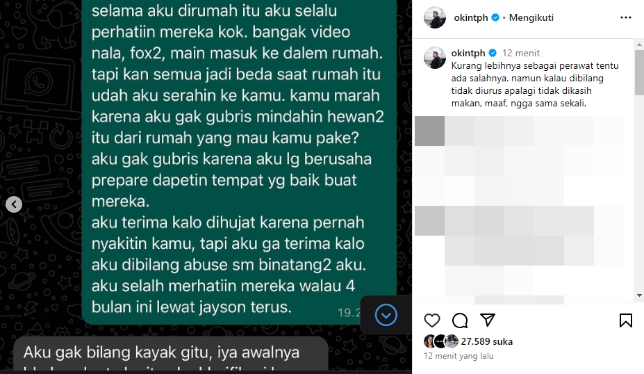 Klarifikasi Okin Mantan Suami Rachel Vennya, Tak Terima Disebut Animal Abuse
