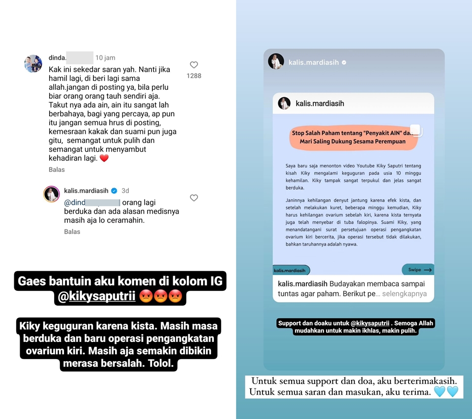 Kiky Saputri Keguguran Dibilang Karena Penyakit Ain