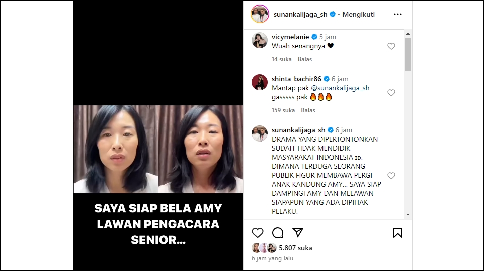 Sunan Kalijaga Siap Bela Amy BMJ Lawan Hotman Paris 