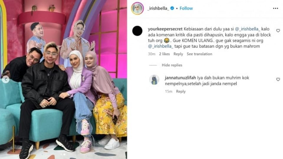 Irish Bella Ditegur Netizen [Instagram]