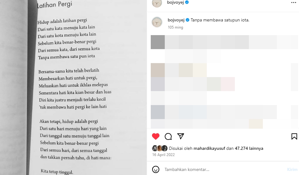 Postingan Instagram Bio One usai Putus dari Beby Tsabina