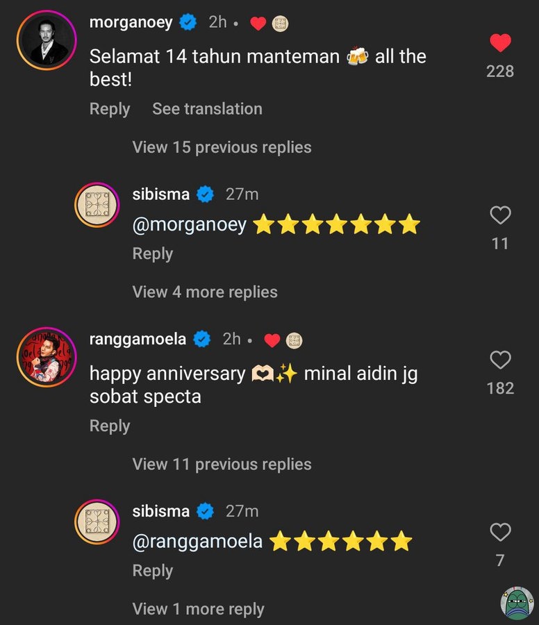 Morgan dan Rangga Ikut Rayakan Anniversary SM*SH lewat Ucapan di Kolom Komentar
