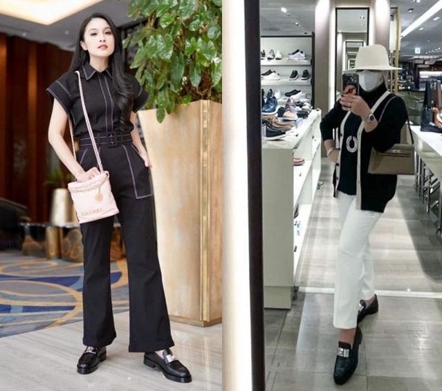 Sandra Dewi dan Syahrini Punya Sepatu Kembaran