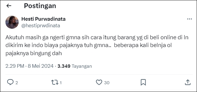 Hesti Purwadinata Beli Tas Rp6 Juta di Luar Negeri, Kena Pajak Rp3,6 Juta