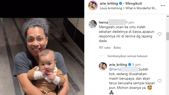Jawaban Arie Kriting Kembali Didesak Ngalah Datangi Mertua sambil Bawa Anak