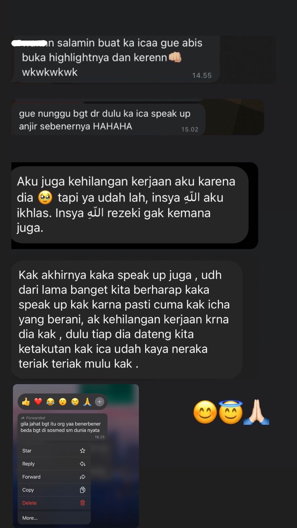 Marissya Icha Beberkan Testimoni Netizen Kehilangan Pekerjaan