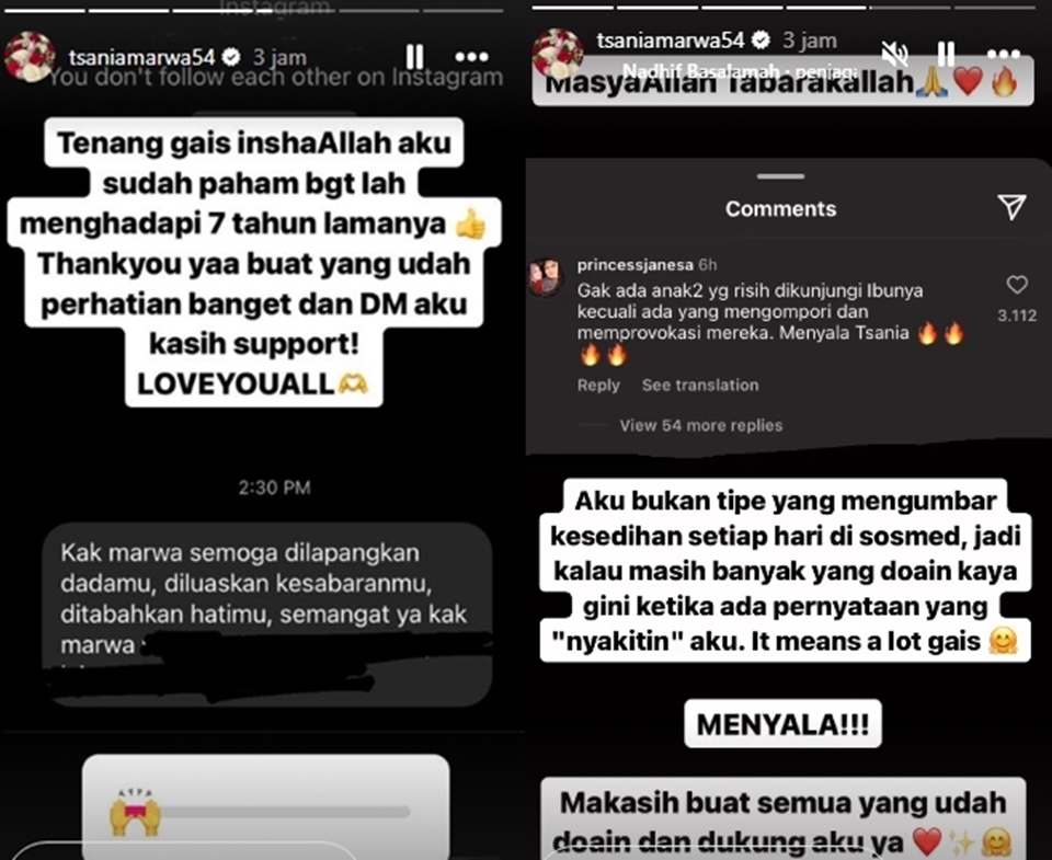 Instagram Story Tsania Marwa