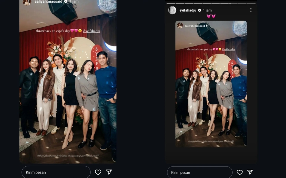 Aaliyah Massaid Spill Foto Bareng El Rumi dan Syifa Hadju 