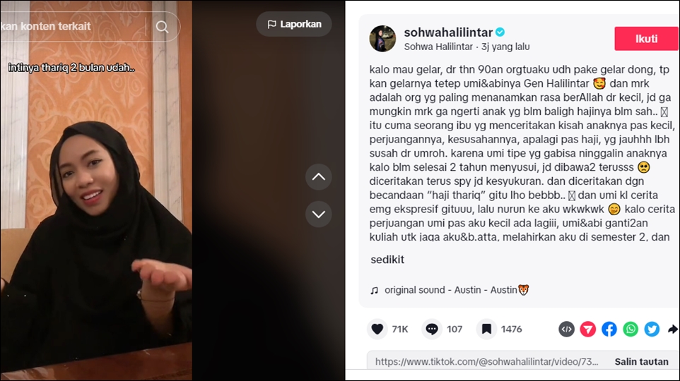 Sohwa Halilintar Bela Geni Faruk soal Haji Thariq Umur 2 Bulan