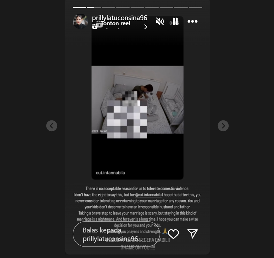 Prilly Latuconsina Dukung Cut Intan Nabila [Instagram]