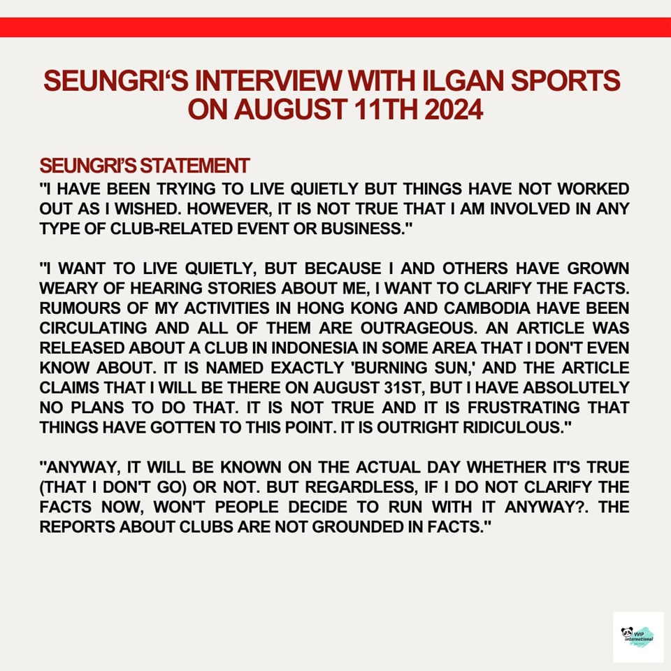 Pernyataan Seungri Eks BIGBANG [Twitter/X]