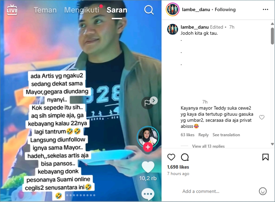 Dewi Perssik Disindir Fans Mayor Teddy