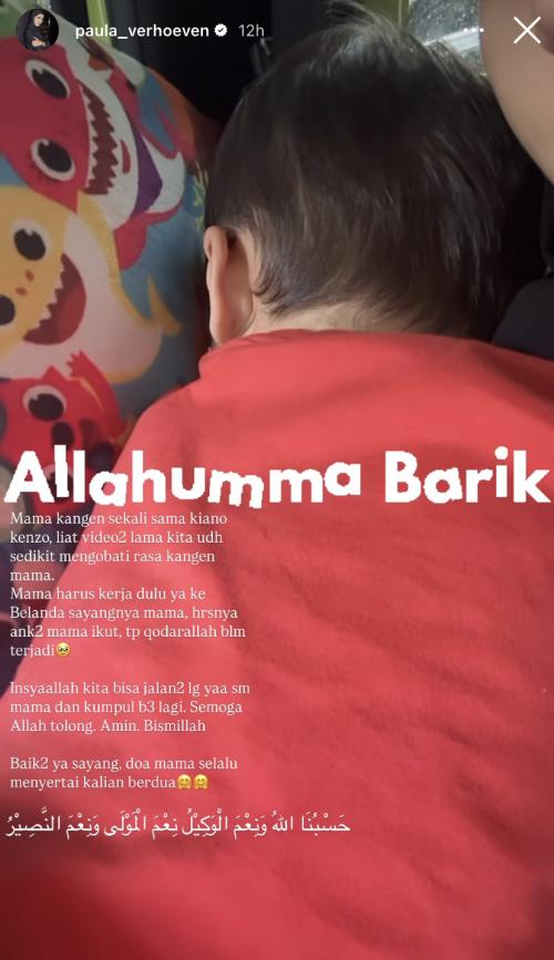Paula Verhoeven soal Anak-Anak [Instagram Story]