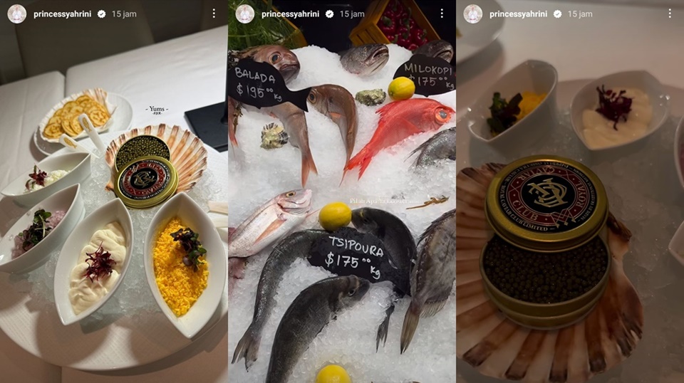 Syahrini Pamer Makan telur Ikan Caviar Jutaan Rupiah [Instagram]