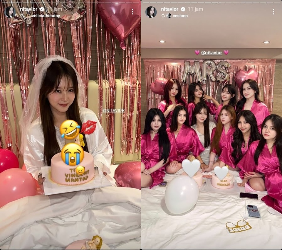 Nita Vior Tutup Kue Bridal Shower setelah Ramai