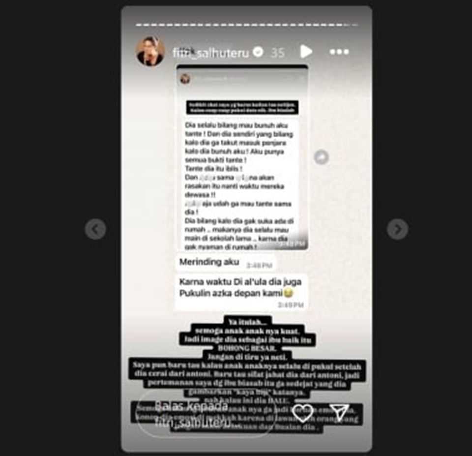 Fitri Salhuteru Bongkar Perlakuan Nikita Mirzani ke Anak-Anak