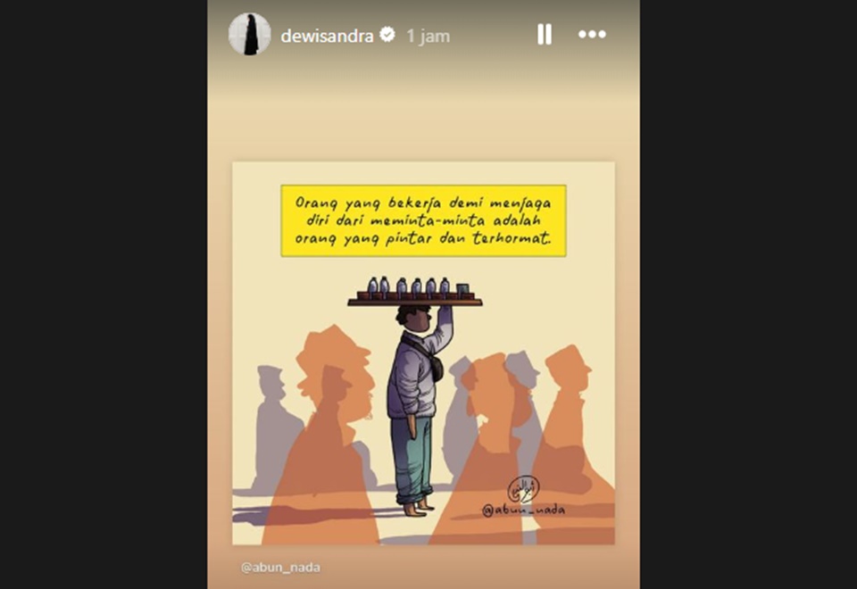 Dewi Sandra Ikut Respons Aksi Gus Miftah Hina Penjual Es Teh [Instagram Story]