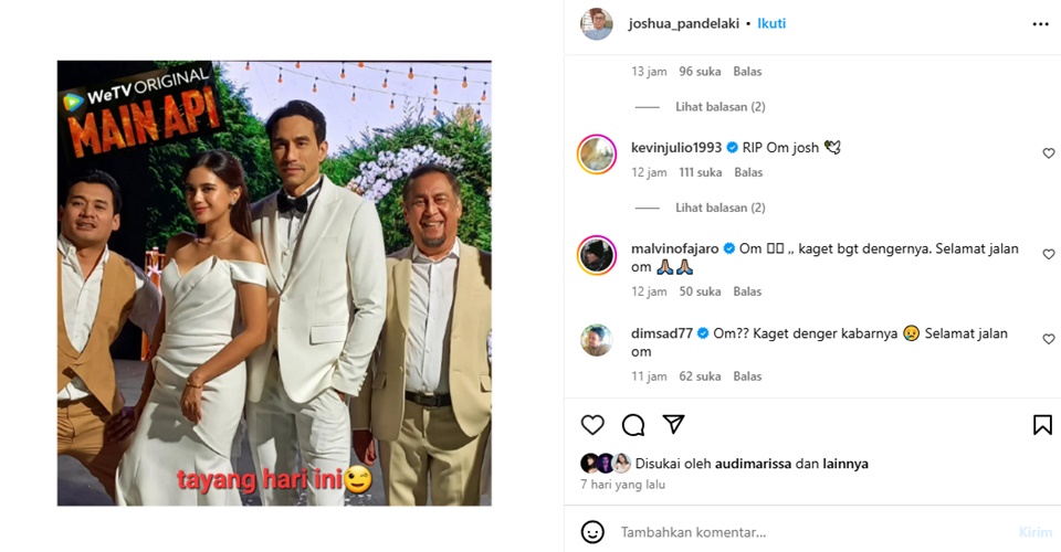 Aktor Senior Joshua Pandelaki Meninggal Dunia [Instagram]