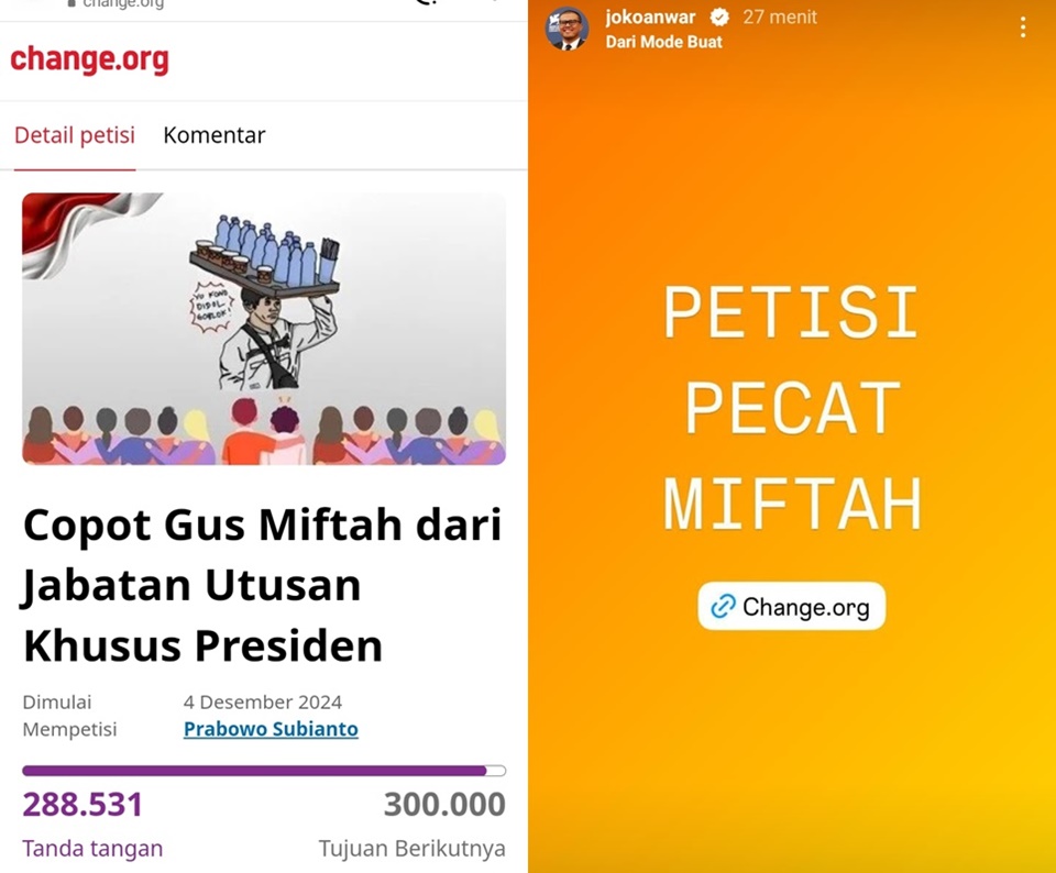 Joko Anwar Dukung Petisi Pecat Gus Miftah [Instagram Story]